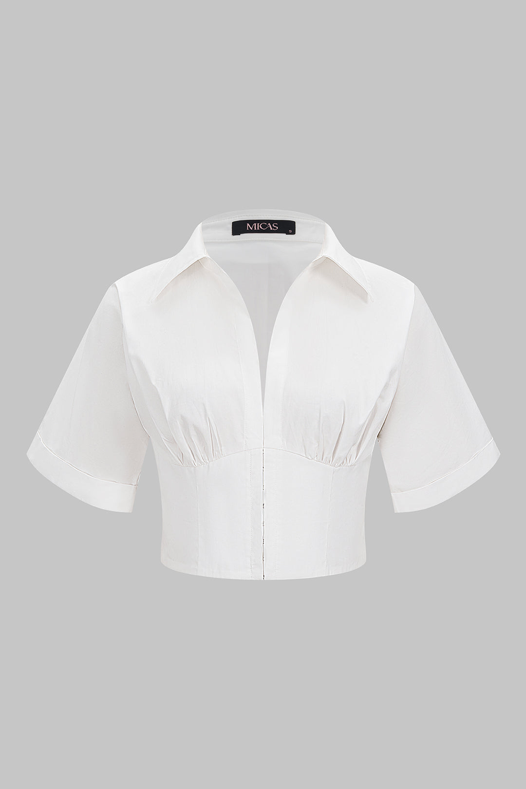 Kiki - Blouse met V-hals en korte mouwen