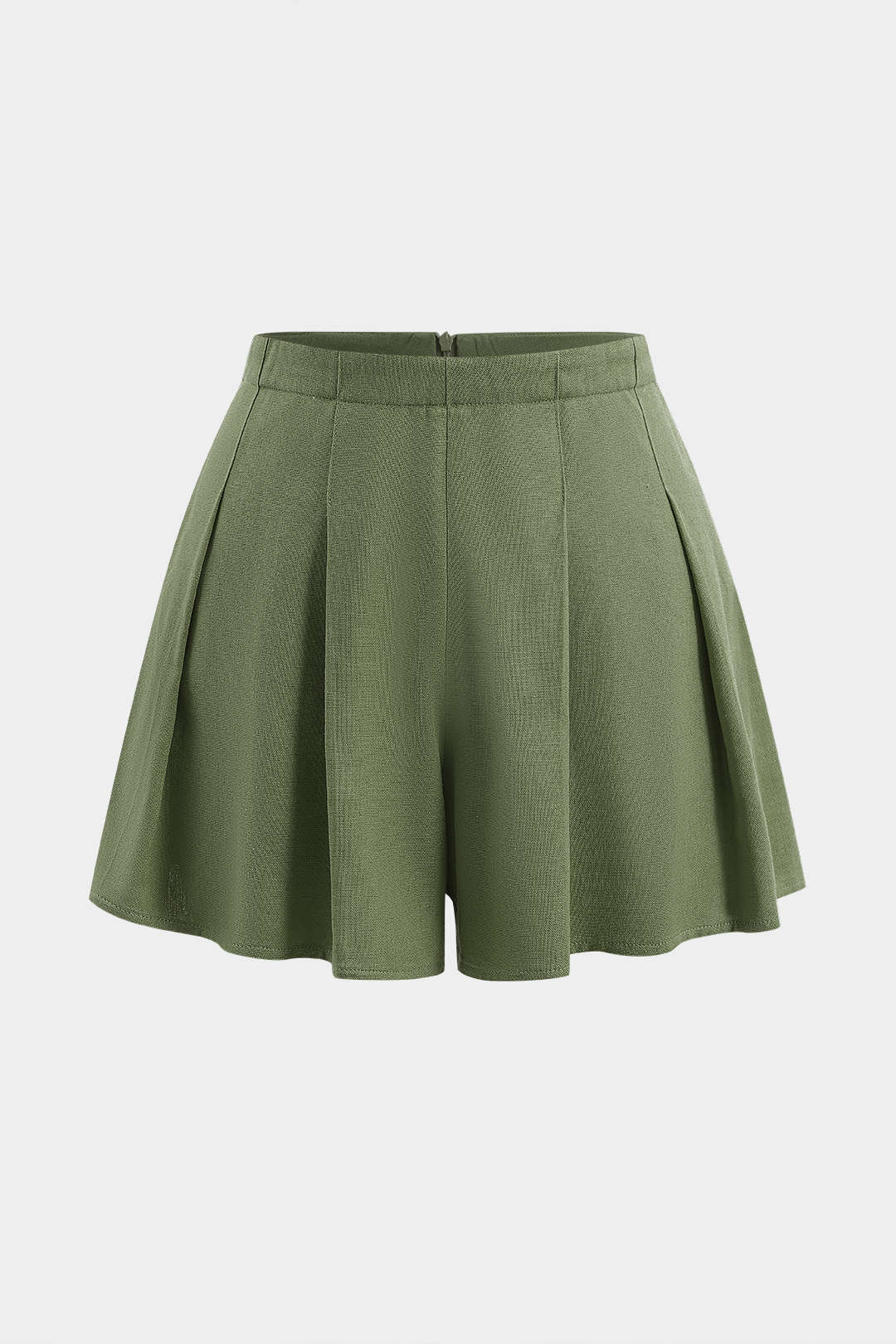 Linnen geplooide short met rits