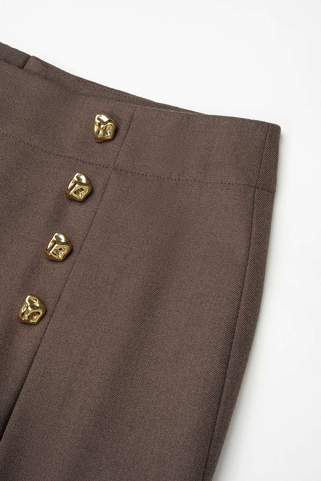 Ines - Metallic broek met knoopjes