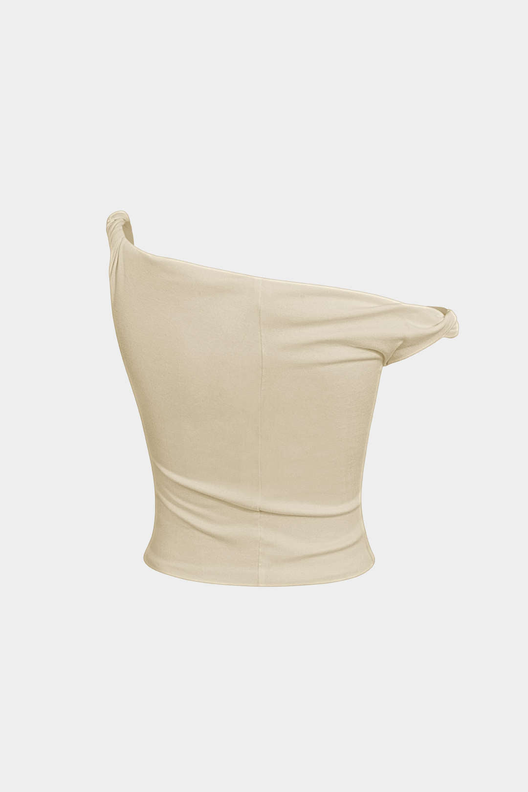 Asymmetrische mouwloze top met gedraaid detail