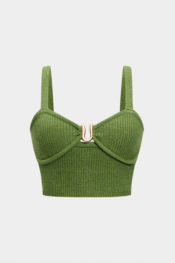 Gebreide metallic tanktop