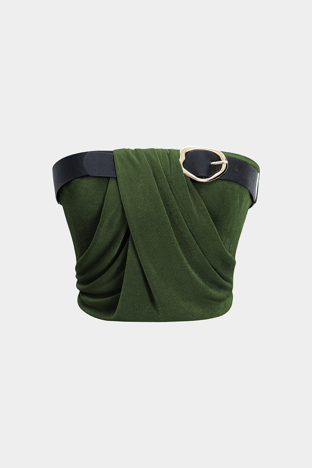 Strapless top met ruches en riem