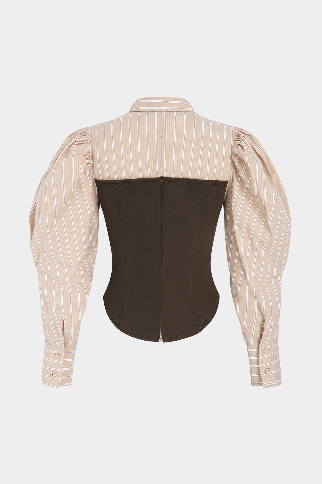 Gestreepte patchwork blouse met lange mouwen