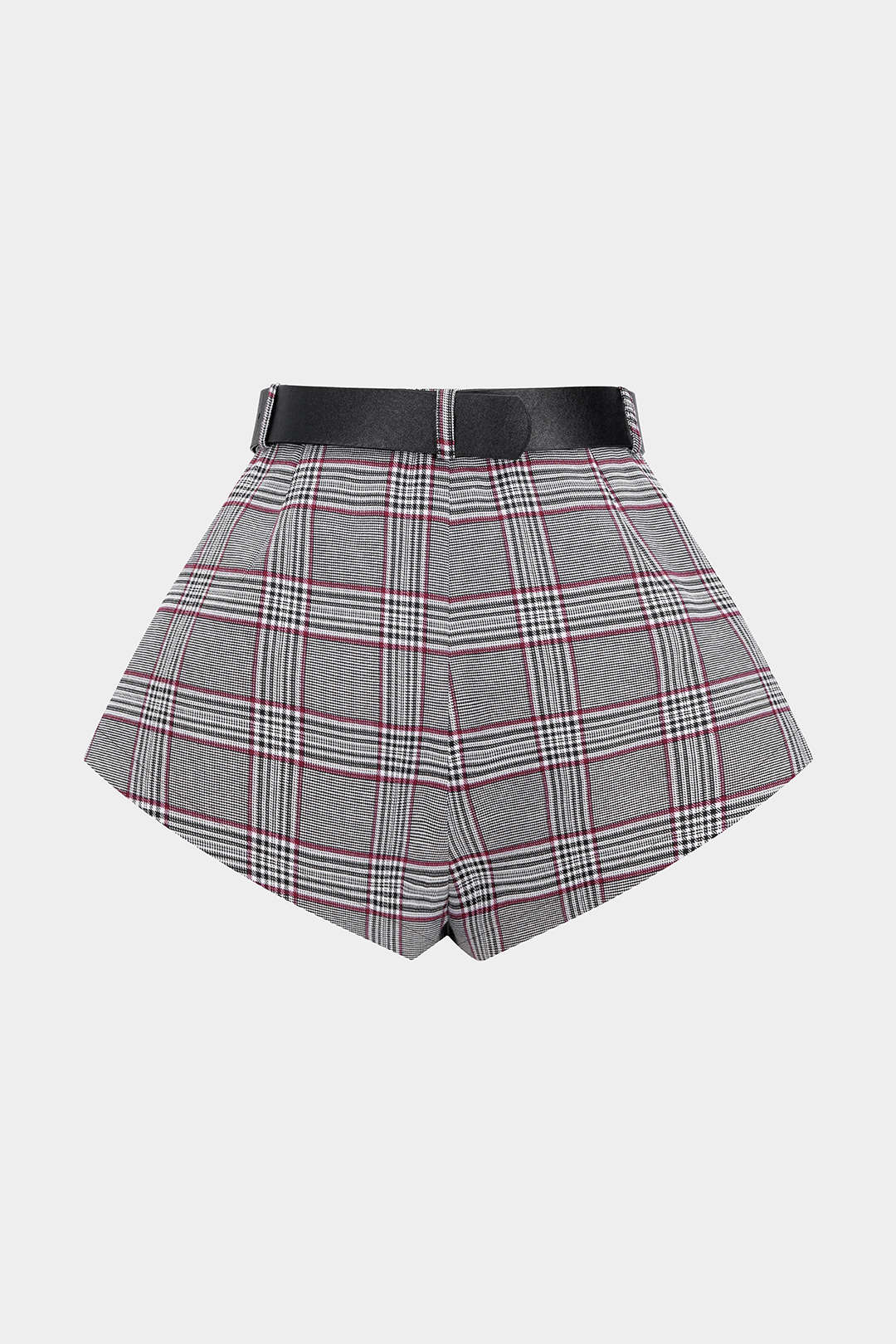 Geruite short met riem en rits