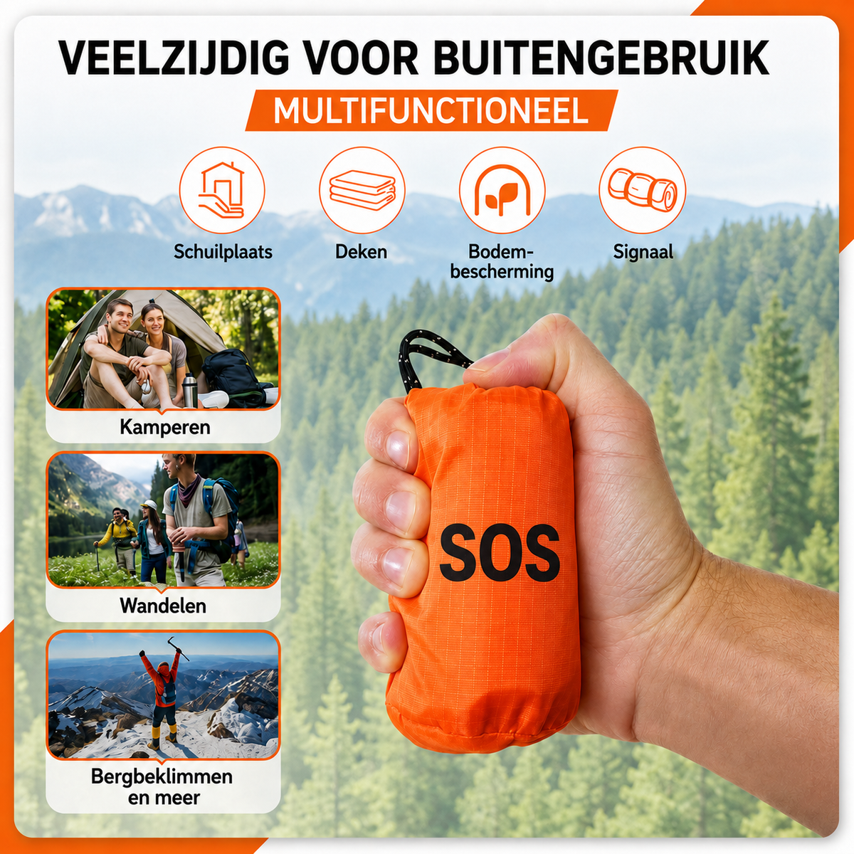SOS Emergency Sleeping Bag - Retains up to 90% of your body heat in emergency situations