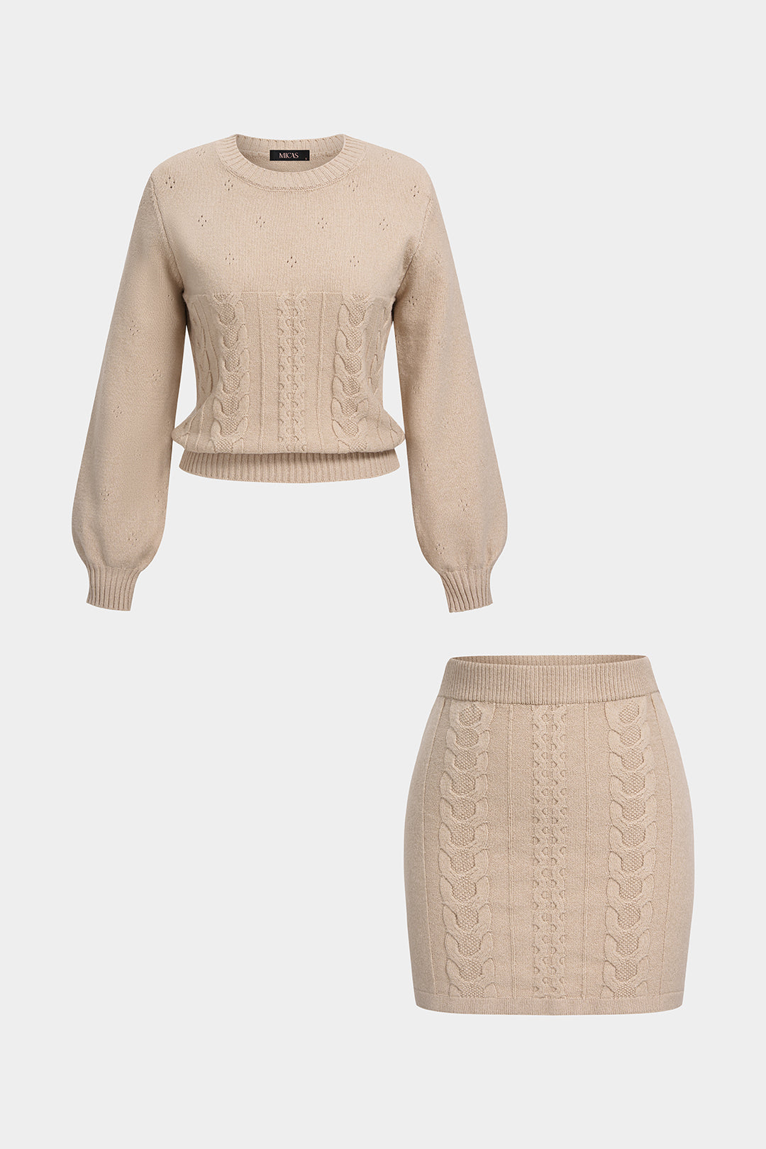 Lou - Gebreide set met top en minirok