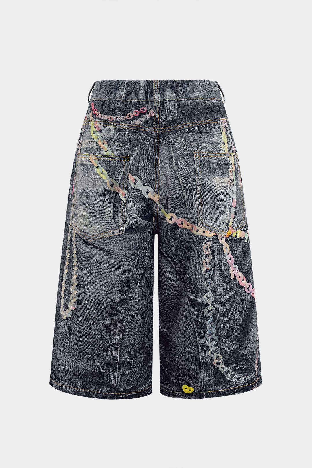 Short met kettingdetail en wijde pijpen