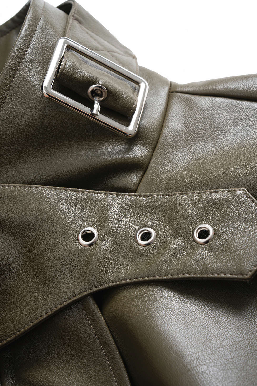 Leren-look jasje met kraag en rits