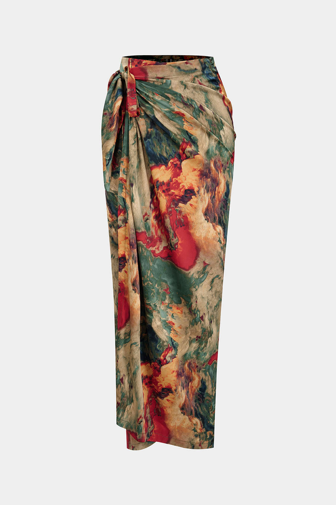 Satijnen bloemenprint rok