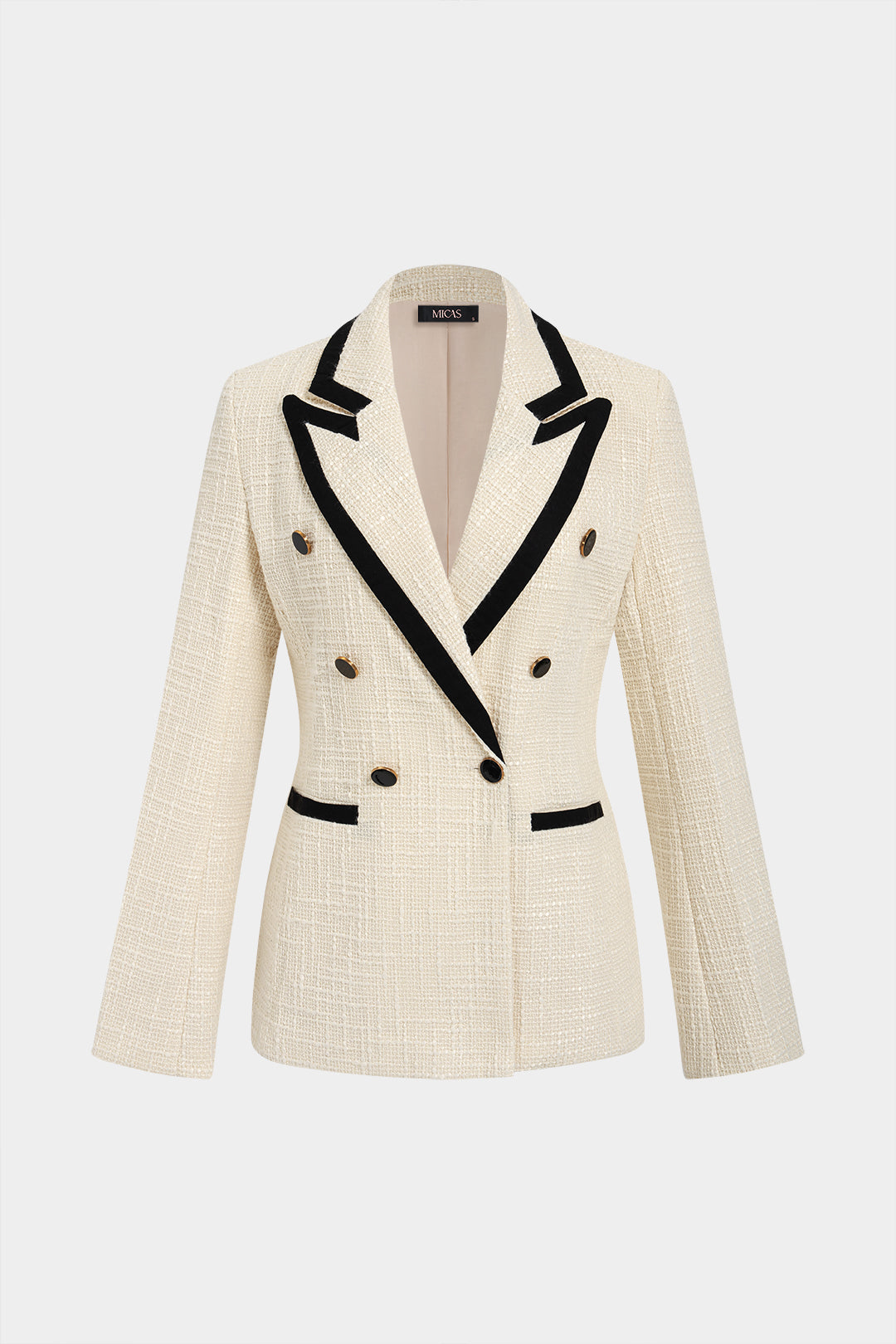 Tweed blazer met reverskraag