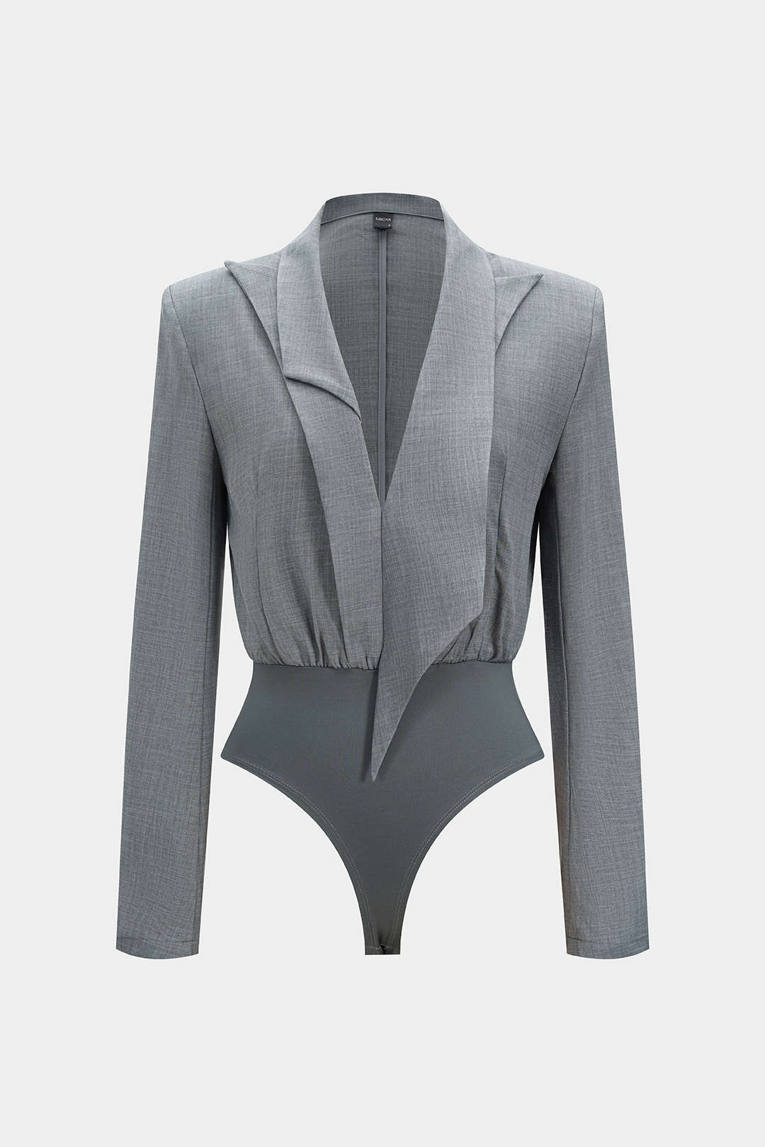 Asymmetrische body met reverskraag en lange mouwen