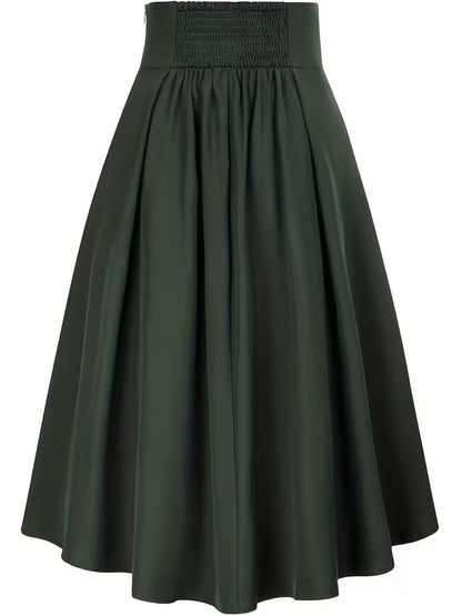 Midi Skirt with Ruched Waist