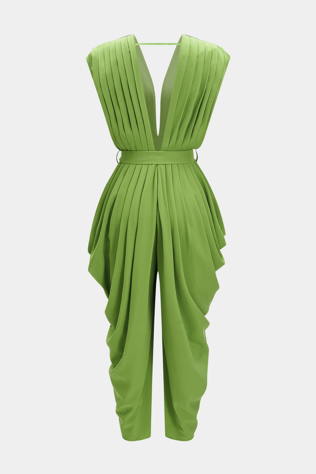 Mouwloze jumpsuit met V-hals, strik en ruches