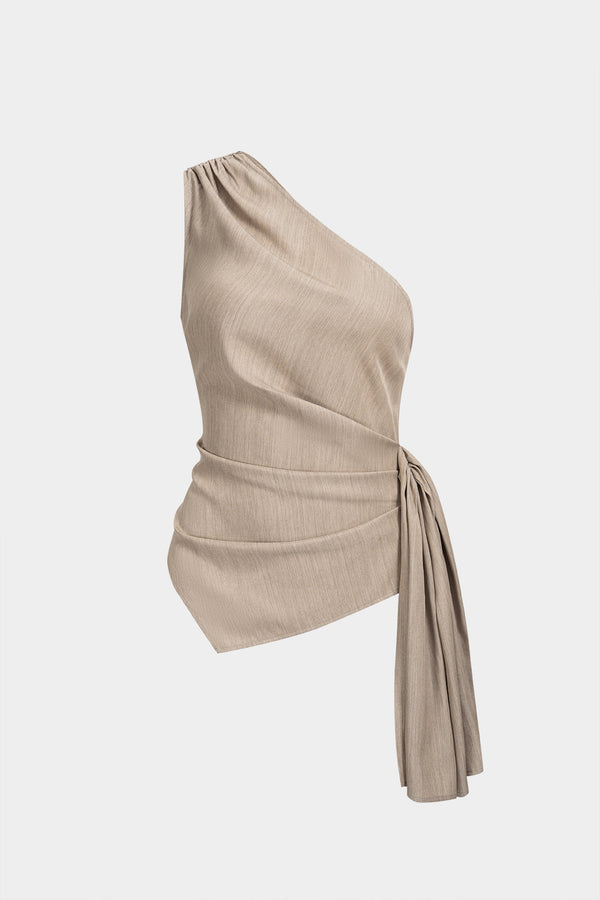 Dana - Asymmetrische tanktop met één schouder en ruches