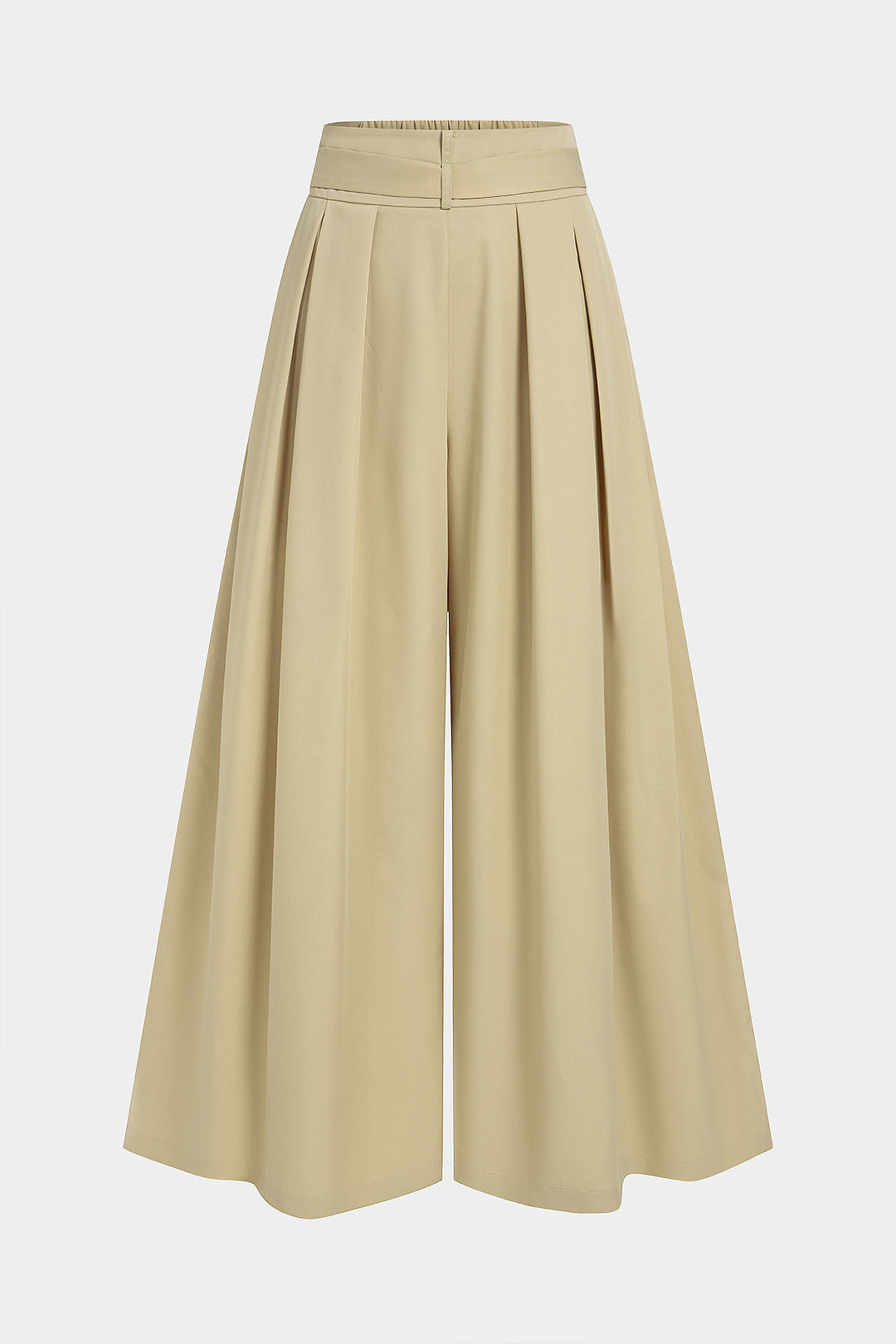 Effen broek met knoopjes en wijde pijpen