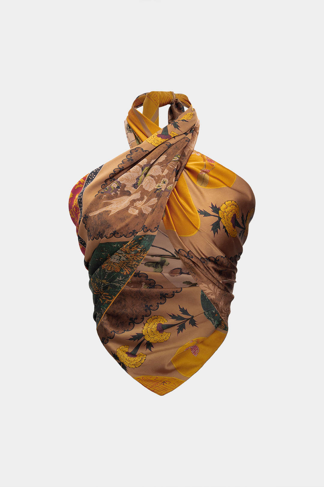 Satijnen strapless top met strik