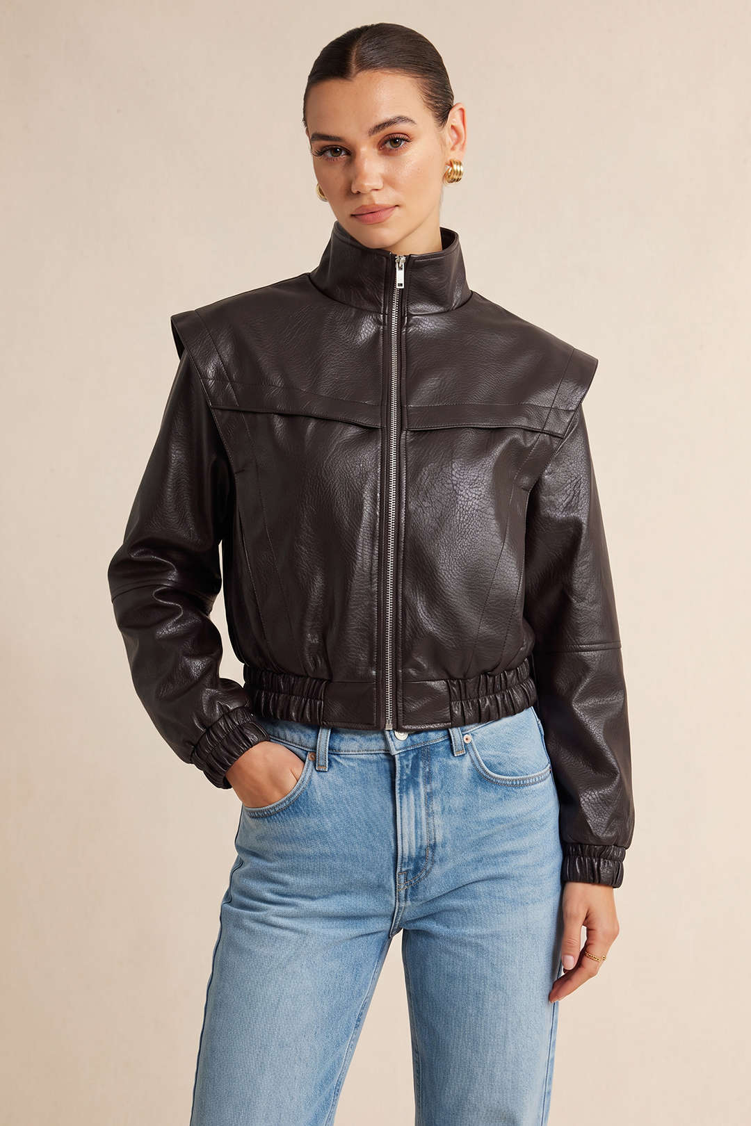 Jet - Leren-look jasje met rits