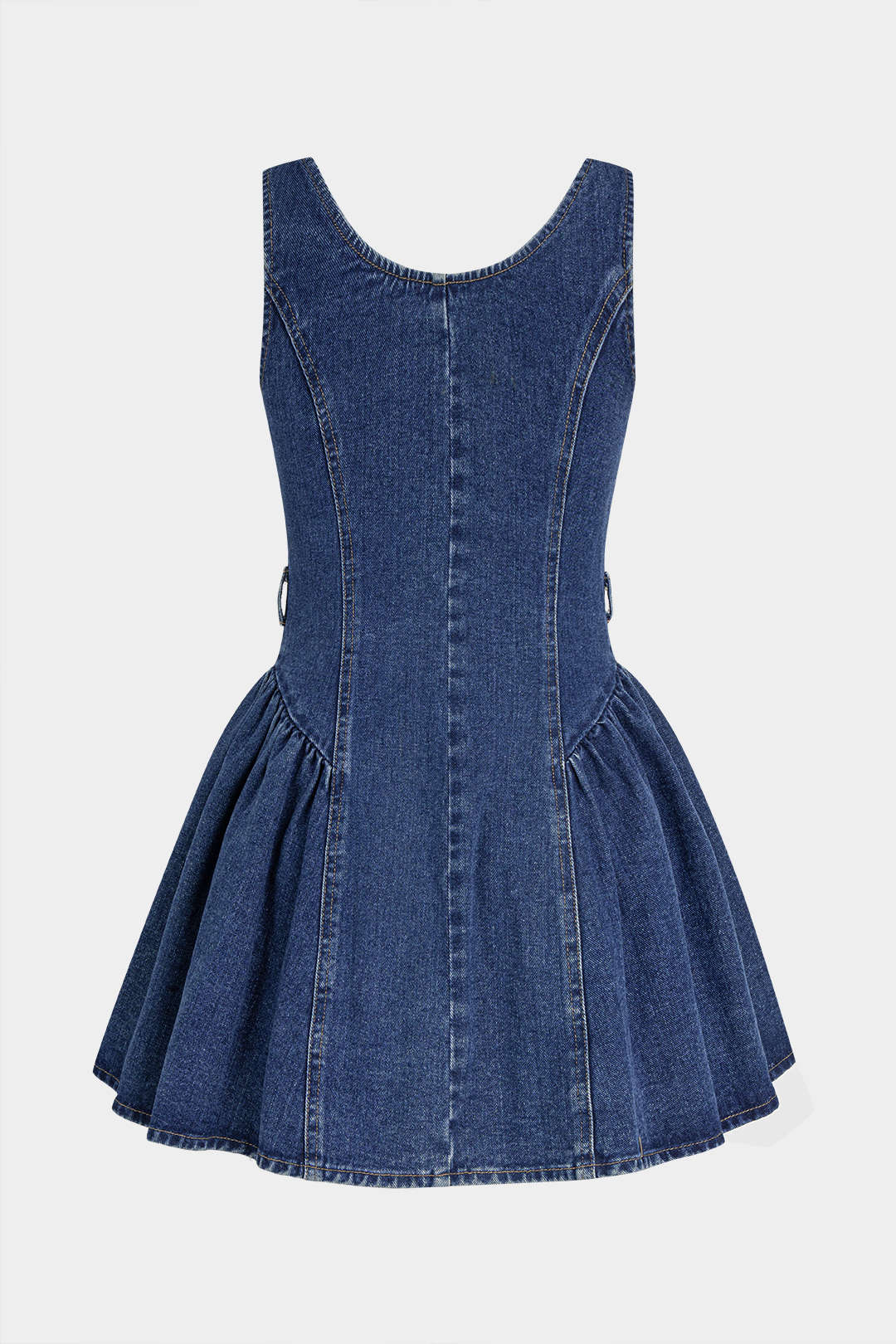 Denim metallic minijurk