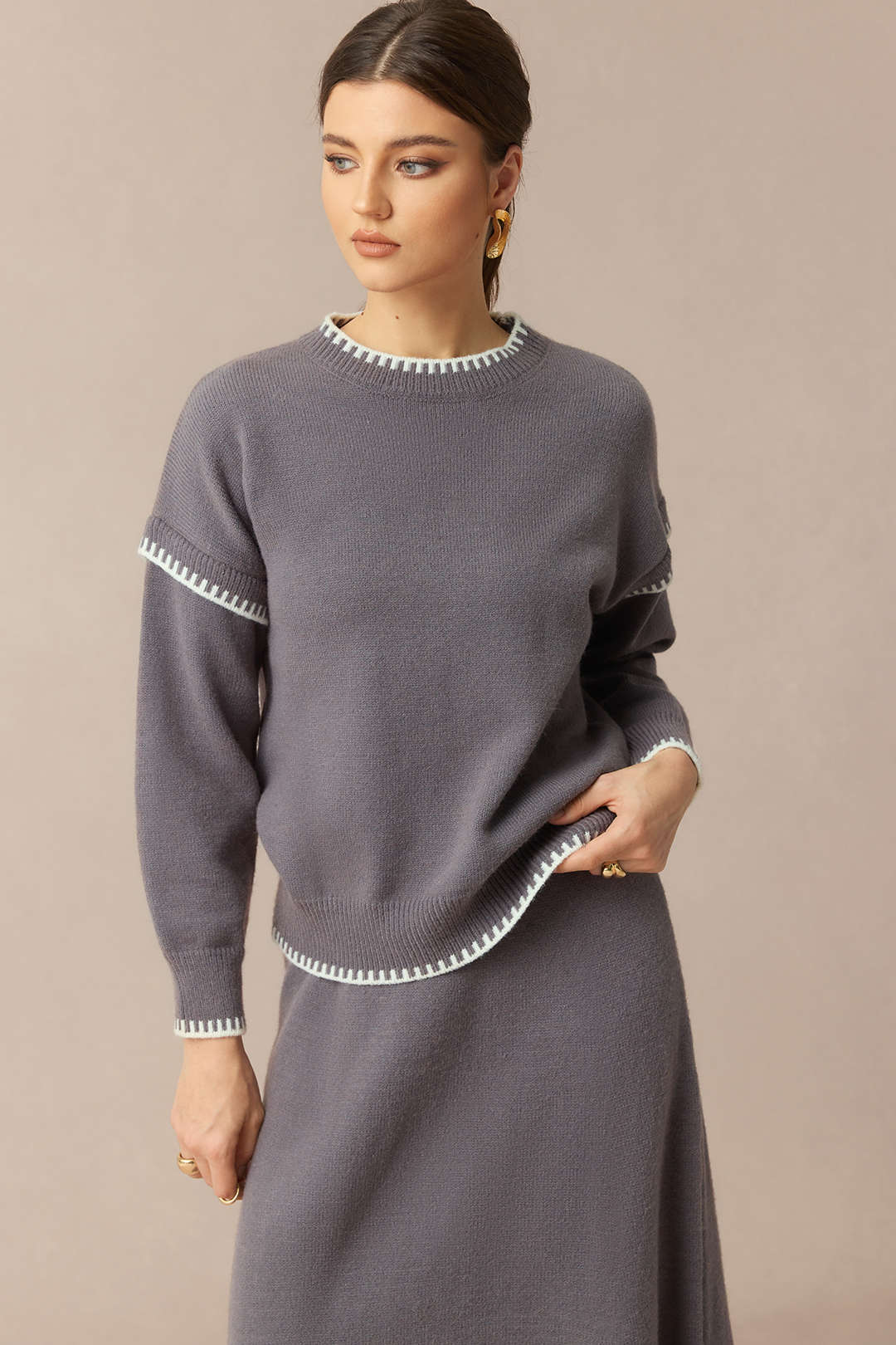 Nora - Gebreide set met top en rok