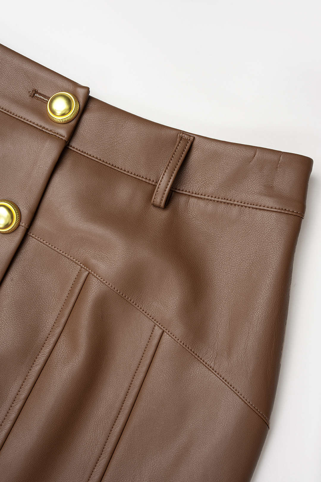 Leren-look minirok met hoge taille