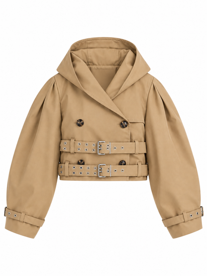 Vintage Oversized Trench Coat with Hood