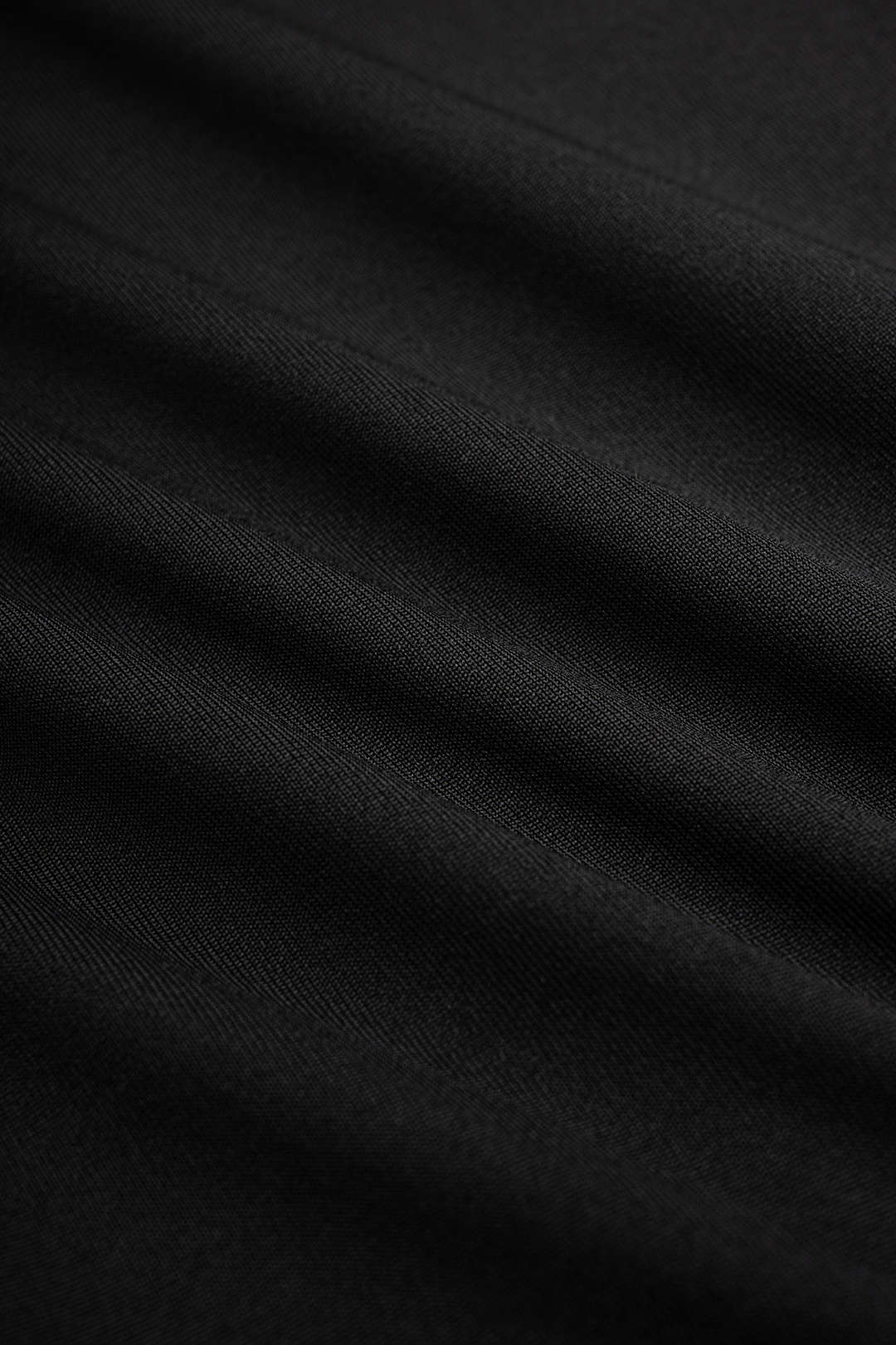 Mesh top met drapering, watervalhals en lange mouwen