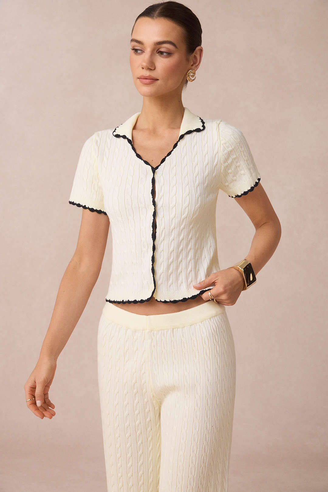Margot - Gebreide set met vest en broek