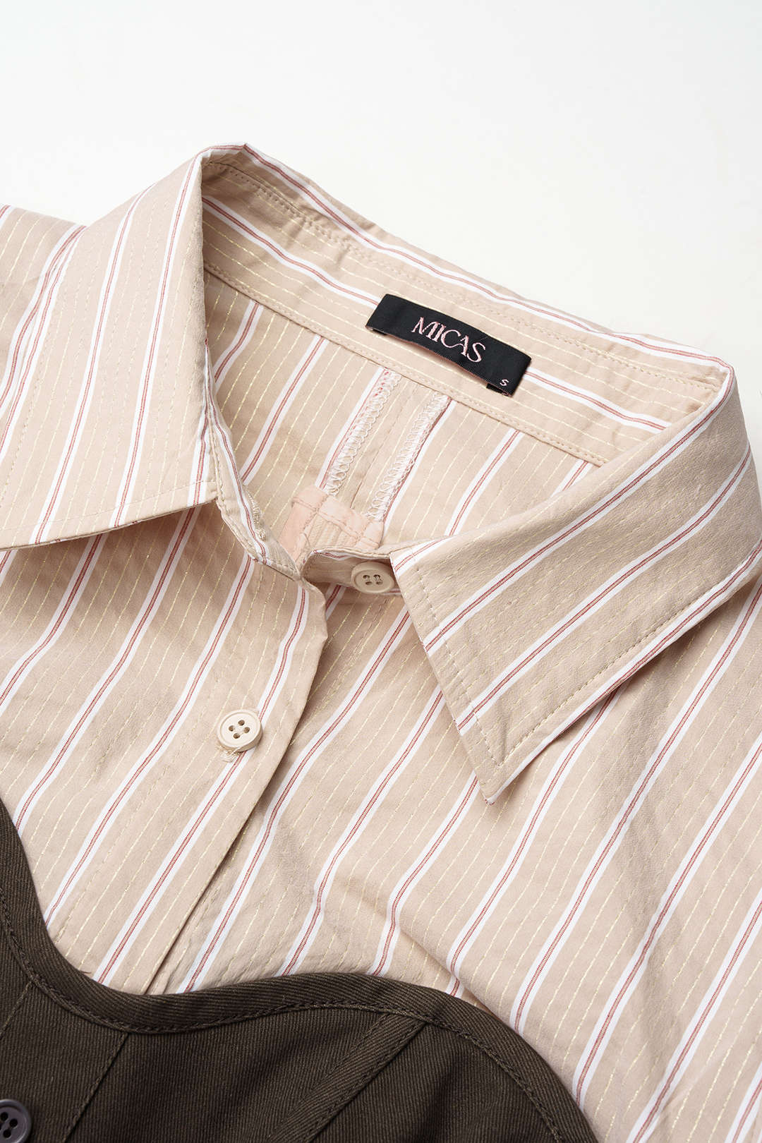 Gestreepte patchwork blouse met lange mouwen