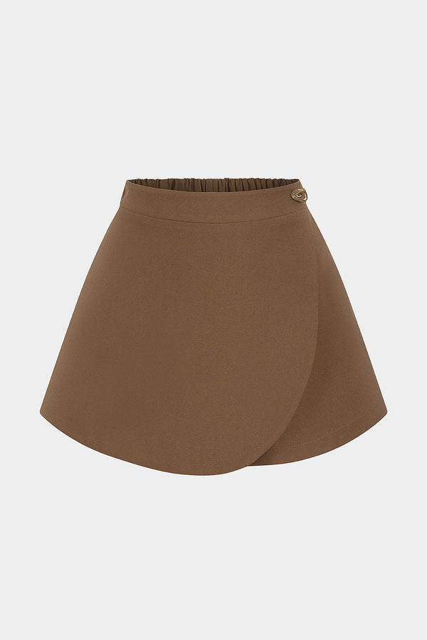 Asymmetrische skort met smokwerk