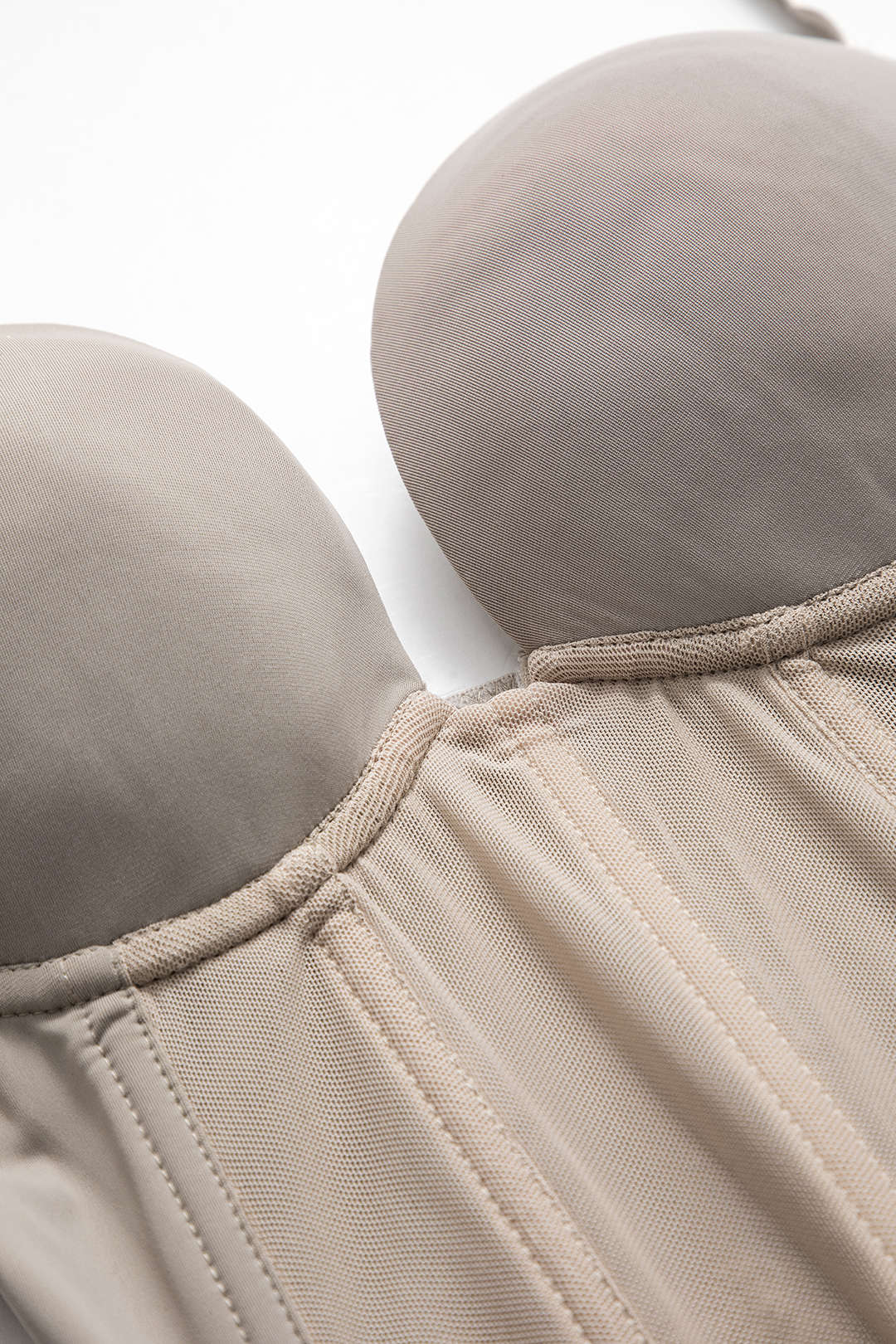 Mesh patchwork body met spaghettibandjes