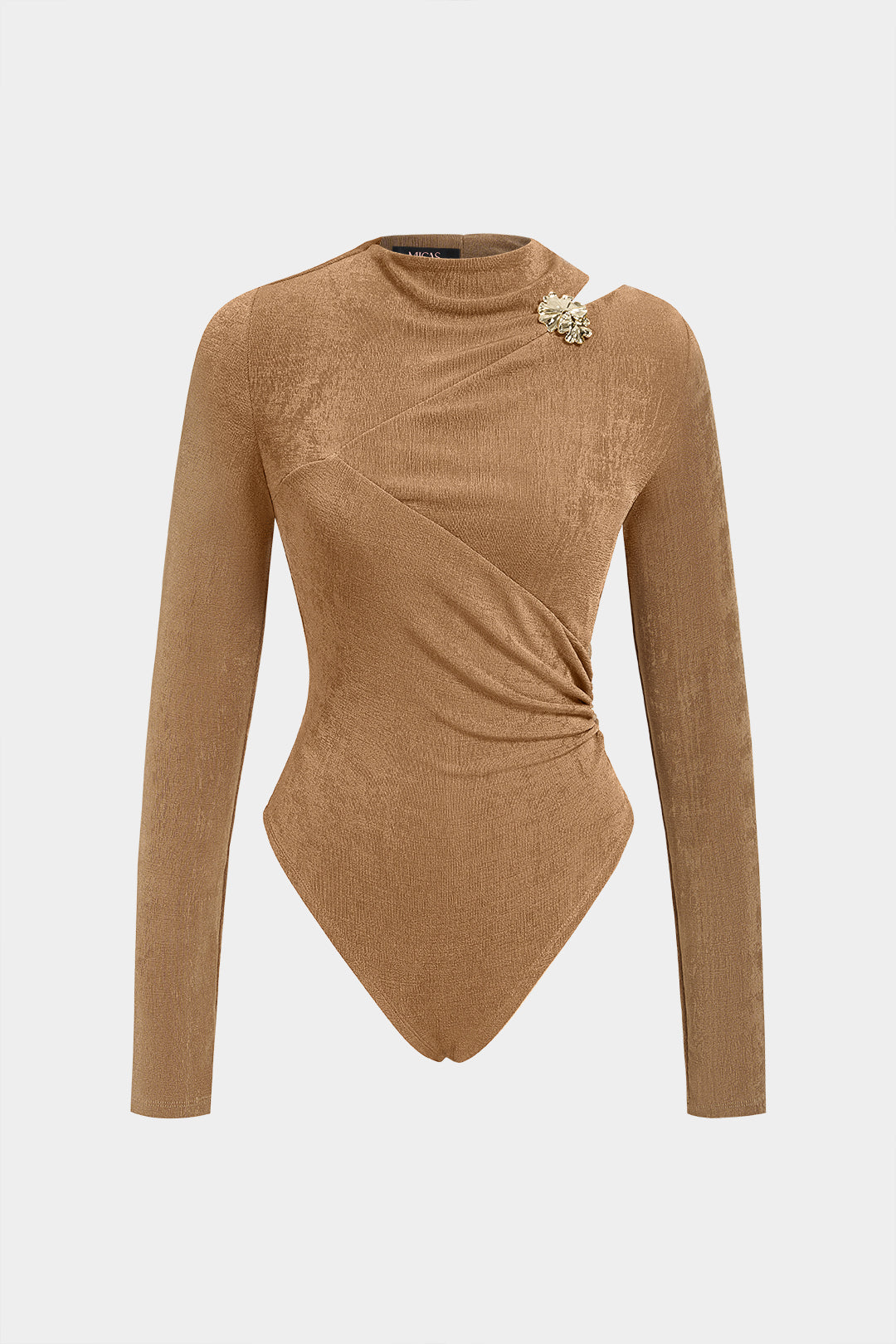 Metallic asymmetrische body met gedraaid detail