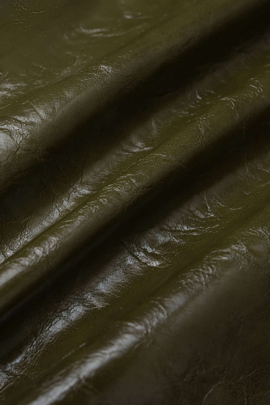 Leren-look metallic rok met split