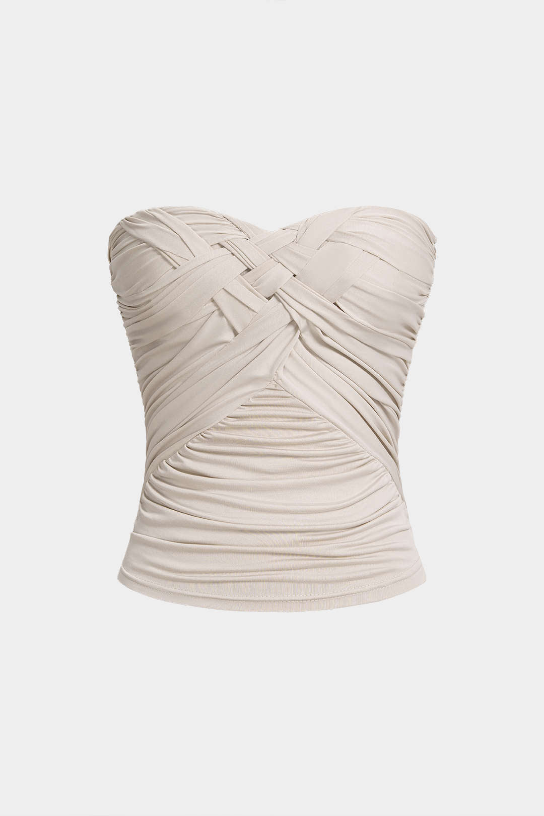 Effen strapless top met ruches