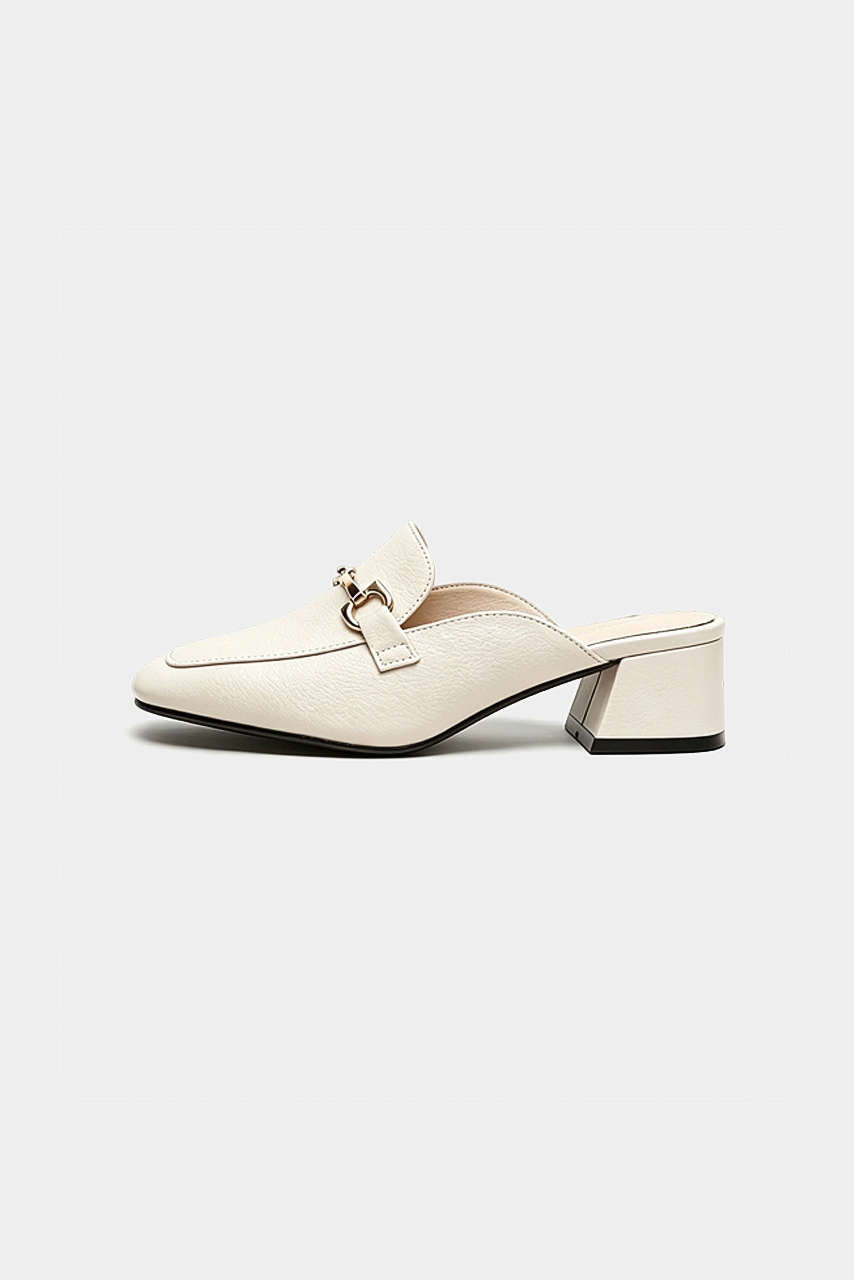 Nora - Leren-look metallic hakken
