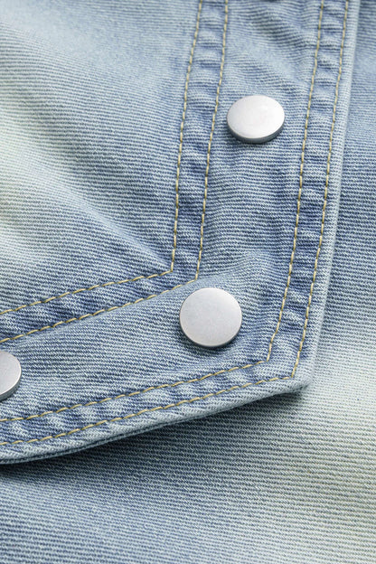 Patchwork Denim Jeans with Frayed Details and Straight Legs