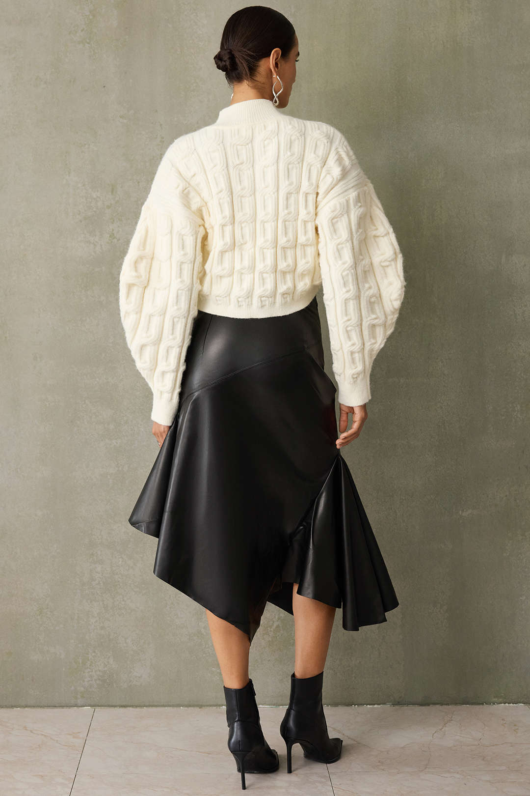Gebreide set met strapless top en trui