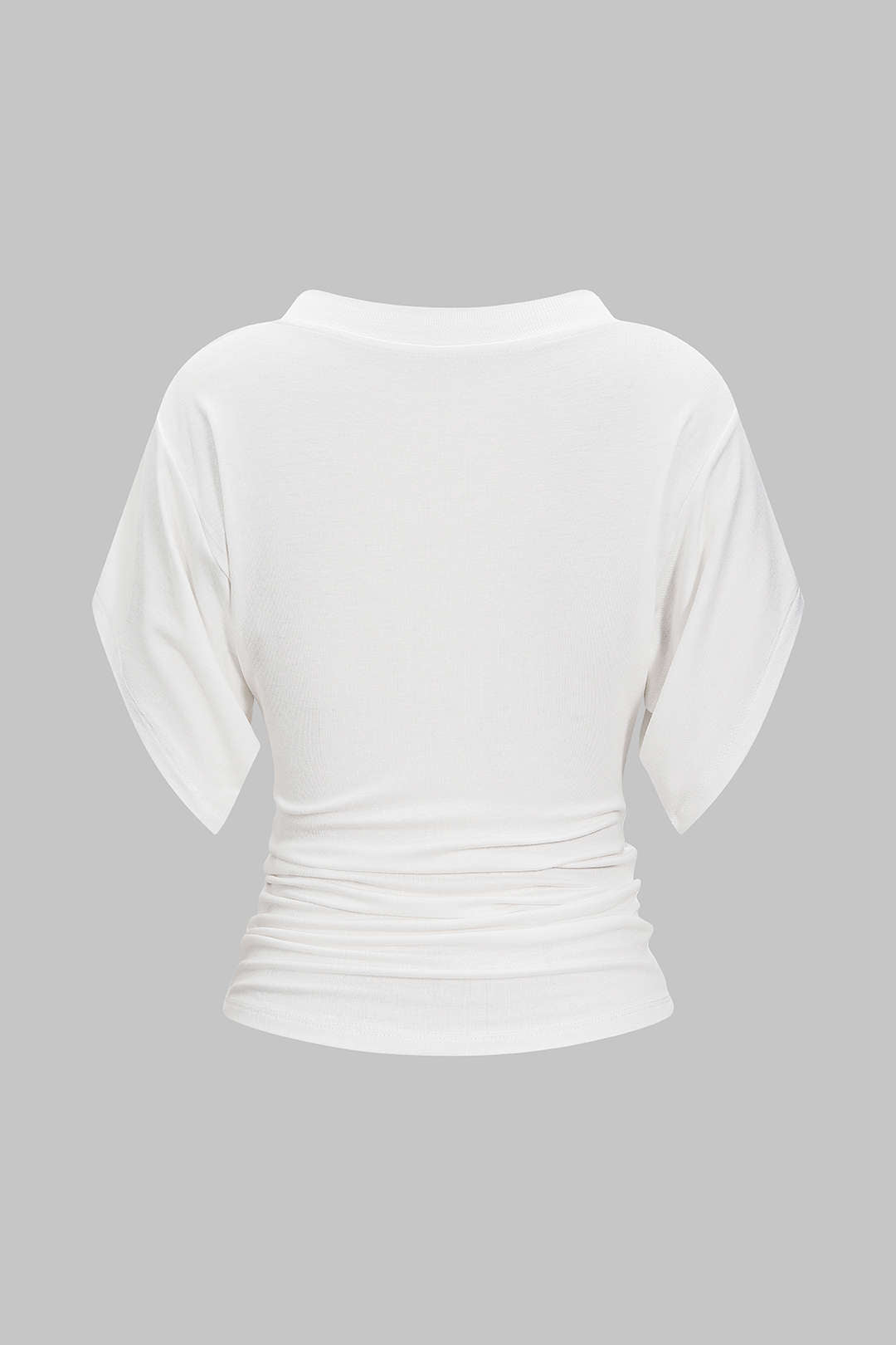T-shirt met V-hals, getailleerde pasvorm en ruches