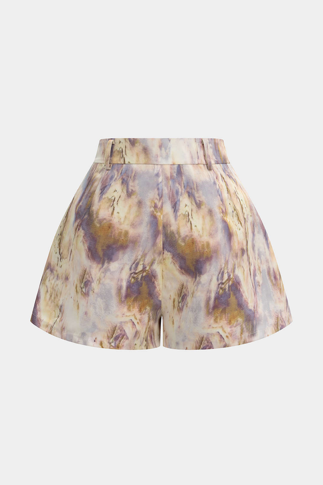 Abstracte print short met wijde pijpen