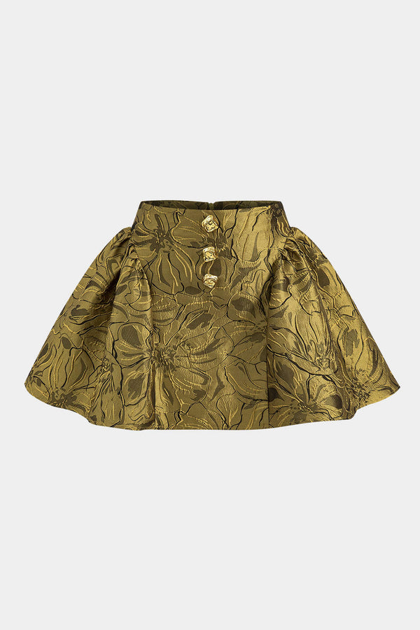 Jacquard metallic rok met rits