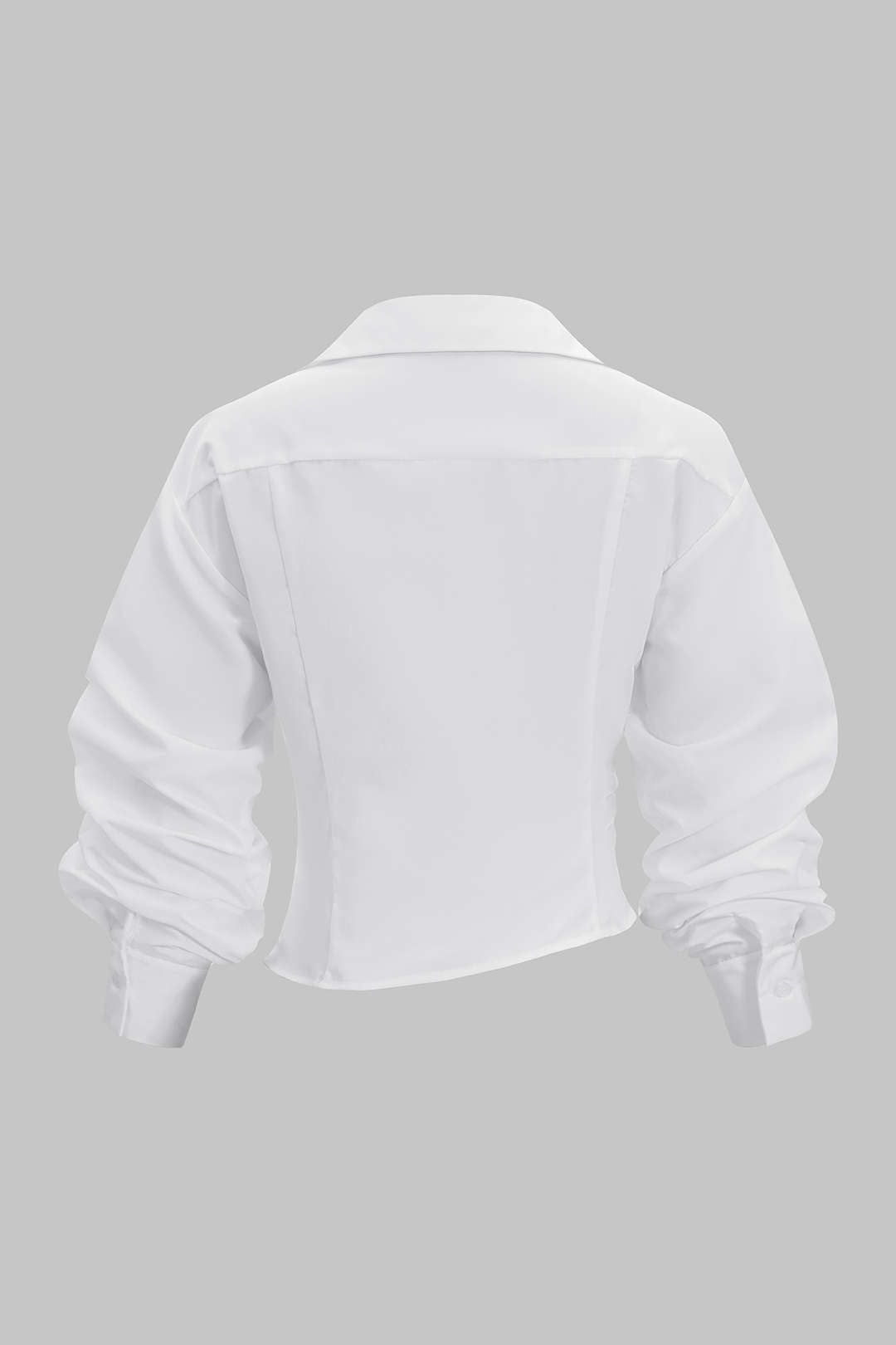 Roos - Blouse met ruches, trekkoord en lange mouwen