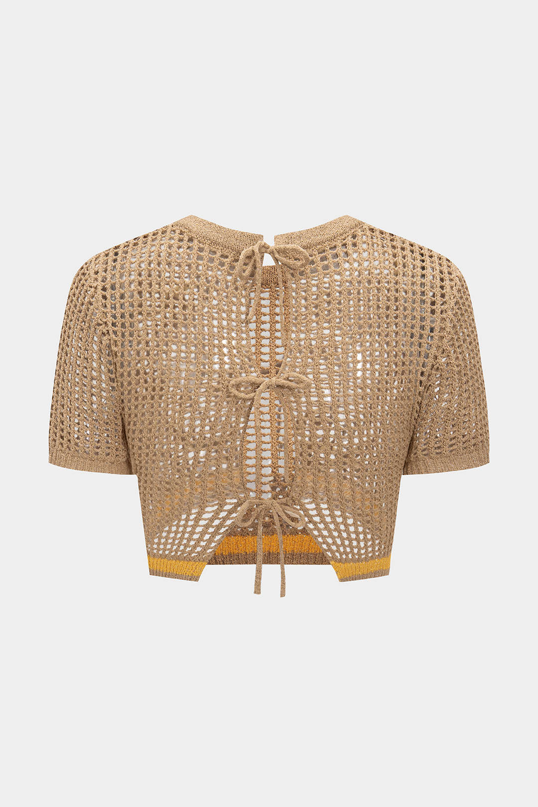 Gebreide top met borduursel en korte mouwen