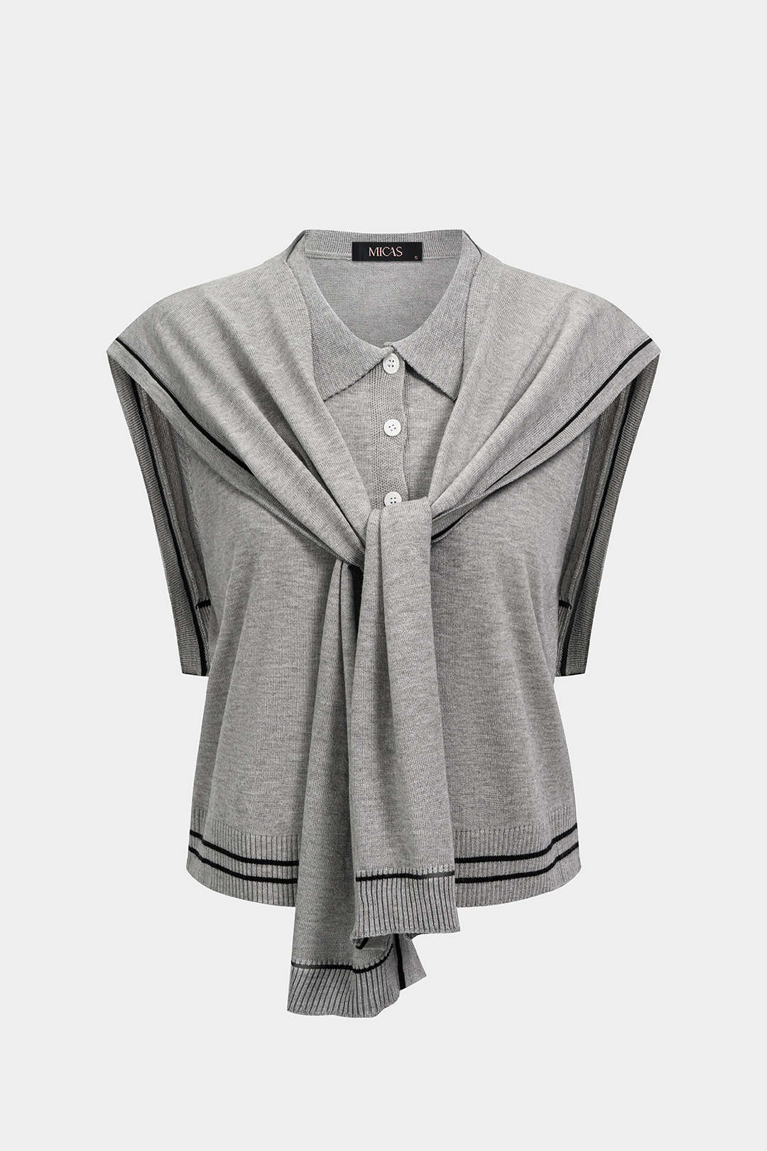 Gebreide tanktop met kraag