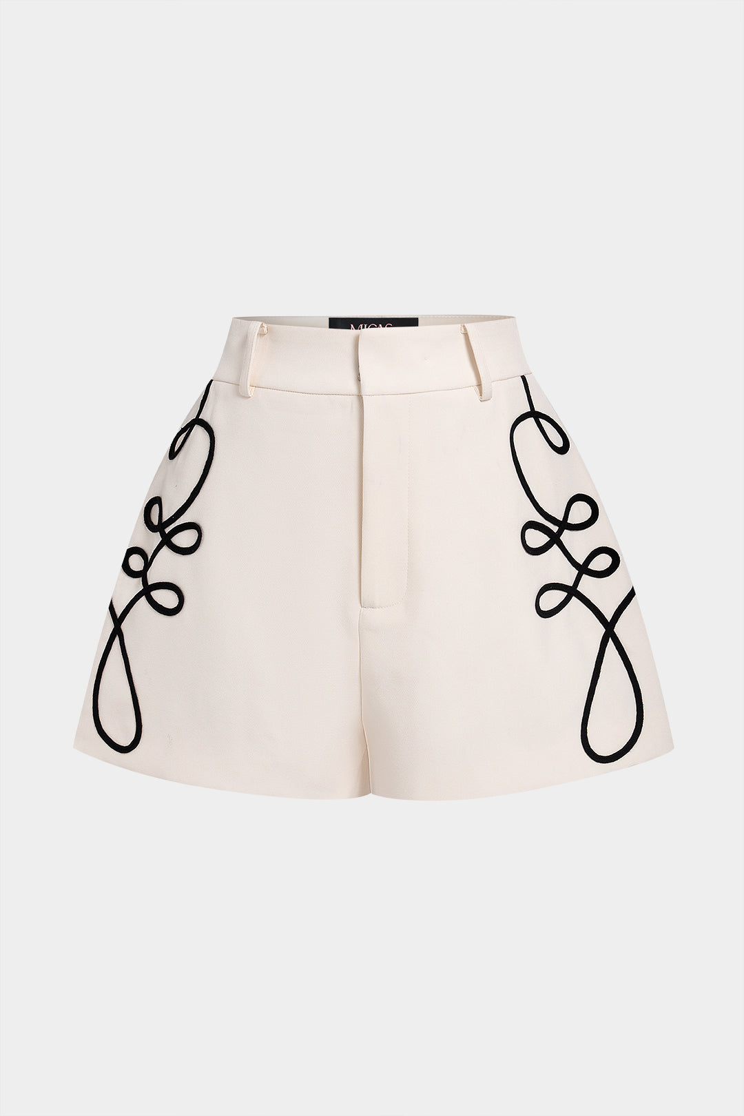 Short met borduursel en wijde pijpen