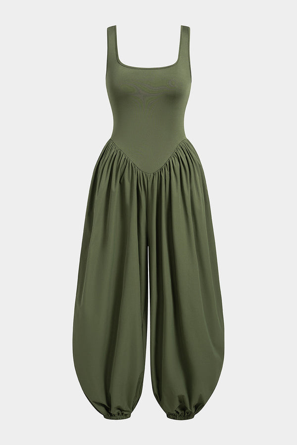 Mouwloze jumpsuit met vierkante hals