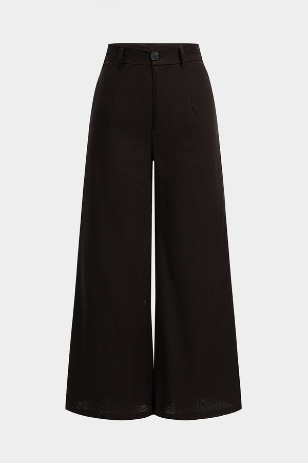 Luna - Effen broek met wijde pijpen
