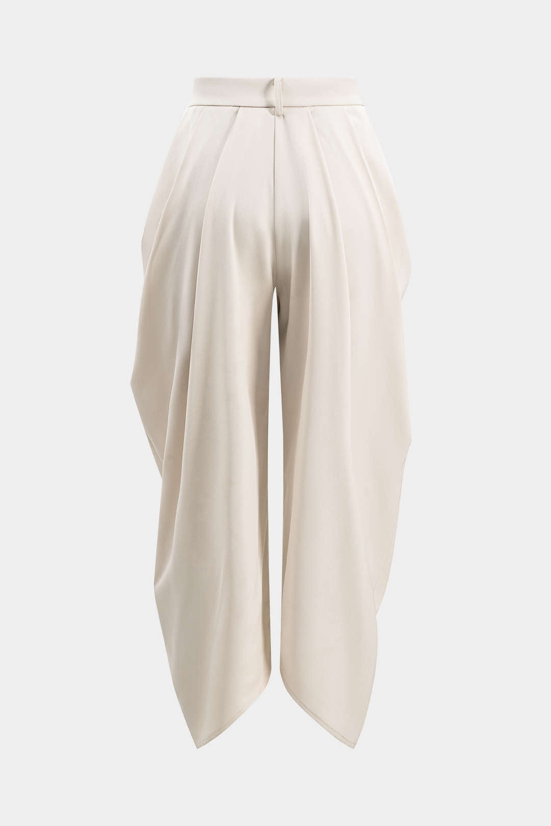 Effen pantalon met ruches