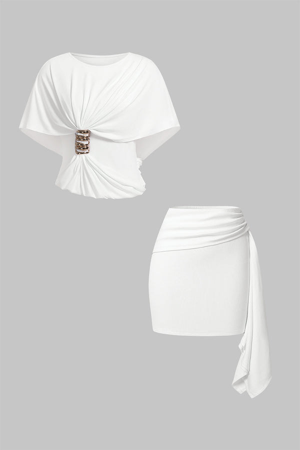 Becca - Asymmetrische set met top en rok