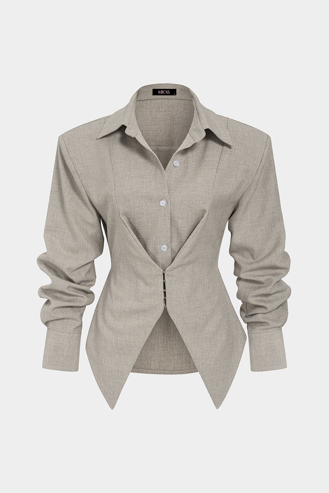 Blouse met revers en lange mouwen