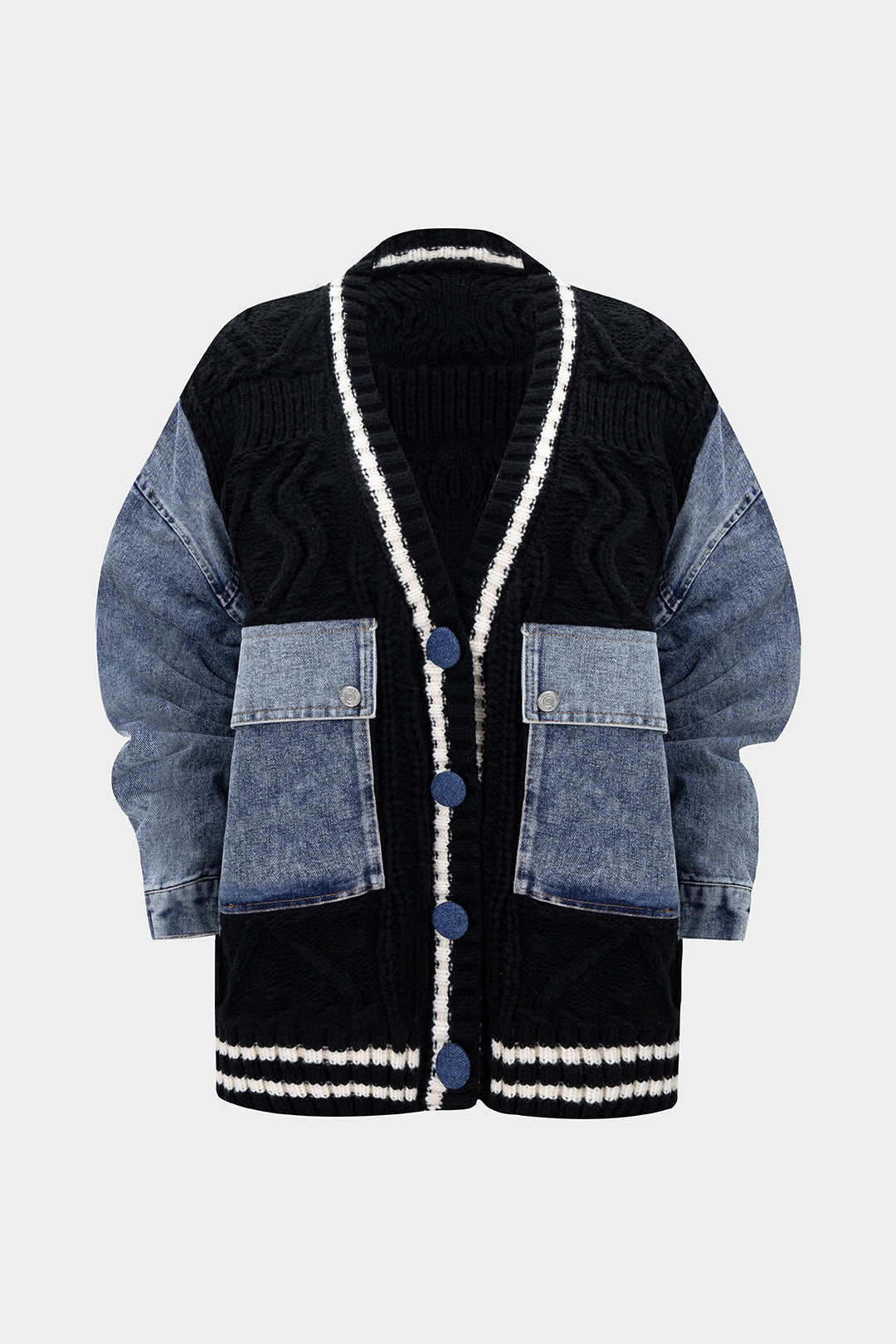 Denim patchwork item
