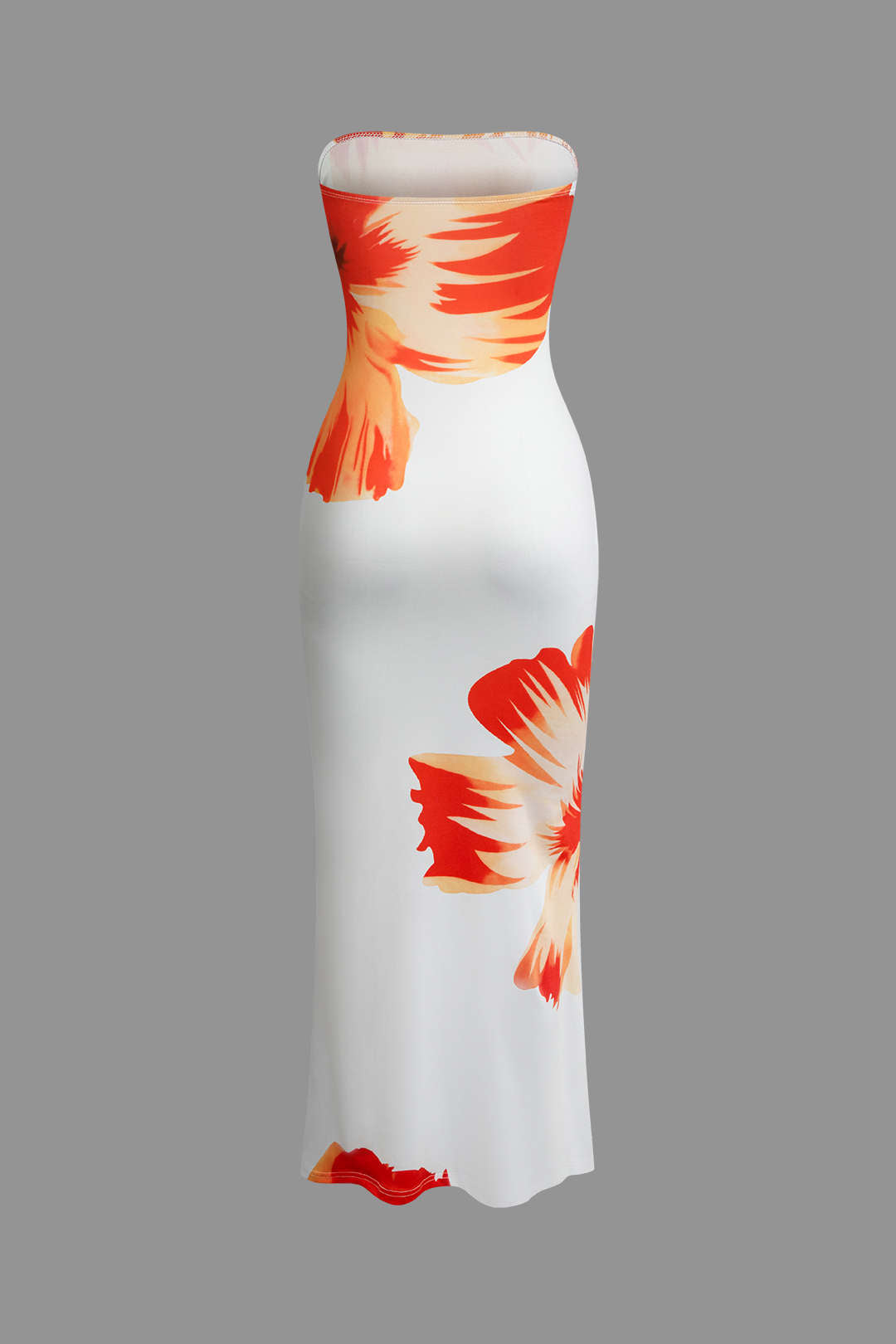 Bloemenprint maxijurk met strapless pasvorm